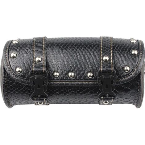 Sac de fourche avant de moto, sac de guidon de moto Sac de rangement pour fourche avant de moto en cuir Sac à outils pour cadre latéral en cuir PU pour