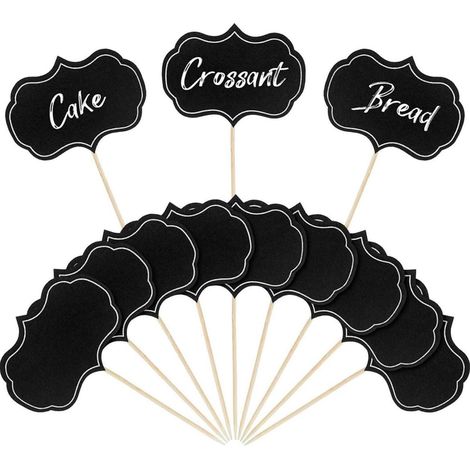 24 étiquettes ardoise pour aliments, étiquettes pour buffet, étiquettes pour fromages, décorations pour cupcakes (1/5)