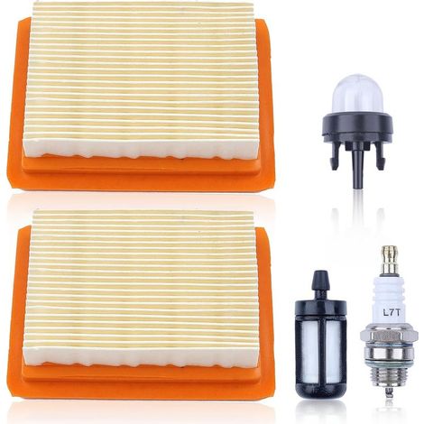 2-teiliges Set – Luftfilter – Zündkerze – Kompatibel mit Stihl FS120, FS250, FS450 – Wartungsset für Freischneider – Schwarz – 5 x 5 cm (1/5)