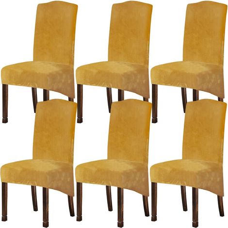 Housses de chaise de salle à manger en velours XL, housse de chaise extensible, housses de protection de chaises hautes en spandex avec bande élastique pour salle à manger, mariage, cérémonie, banquet (1/5)