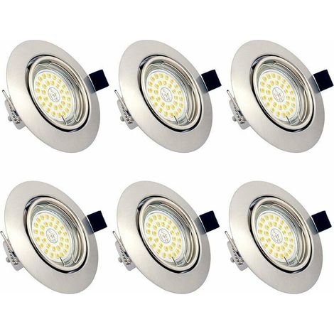 GU10 6W LED Recessed Spotlights AC 230V Warm White 3000K Ceiling Light Lamp Recessed Spotlight Waterproof IP23 for Living Room Kitchen Hallway Gallery Store (6 Pack)