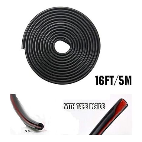 Kit de protection de bord de porte 5m - Mousse en U auto-adhésive - Pare-chocs anti-rayures - Compatible SUV/MPV/voitures - Noir