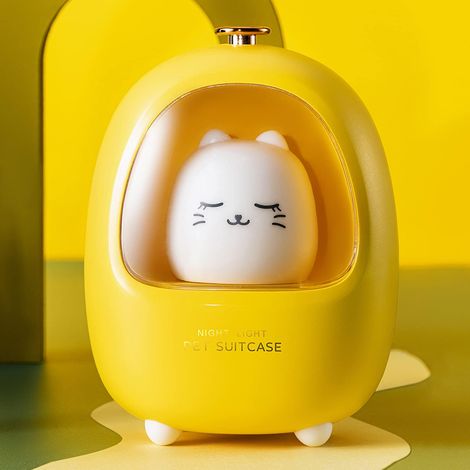 Veilleuse pour enfants, belle veilleuse pour enfants, lampe de chevet pour enfants, chaton jaune (1/2)
