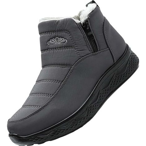 Zapatos casuales de moda para parejas, zapatos de invierno de algodón para hombre, zapatos de trabajo de invierno acolchados y cálidos para mujer, color gris, talla 39.5 EU (1/5)