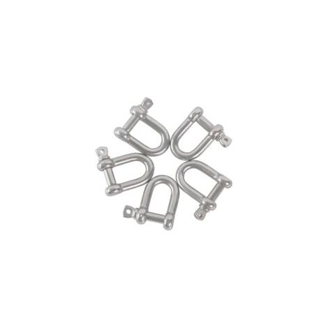 M8 D-Schäkel, Edelstahl 304, D-Schäkel mit Spannschlossbolzen, U-Schäkel mit Schloss, 6 Stück - Crezuo (1/4)