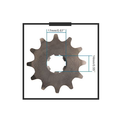 GOOFIT 428-12 gear for motorcycles, off-road vehicles, and beach buggies small sprocket, chain, and gear with a small bore diameter of 17mm. (1/4)