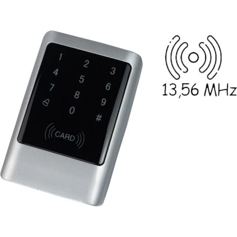 Lector de control de acceso RFID independiente para tarjetas y contraseñas, 13,56 MHz, 12 V CC, Wiegand 26, robusto, capacidad de hasta 1000 usuarios SecureEntry-AC900HF (1/5)