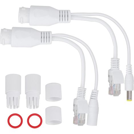 Injecteur POE Passif 12V pour Caméra IP, Adaptateur Secteur Étanche Blanc (1/4)