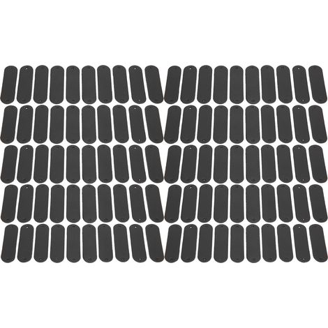 100pcs Crochet Labels 4.5x1.2cm 2 Holes PU Leather Tag Practical Embellishment DIY AccessoriesBlack (1/5)