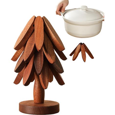 Verre Arbre en Bois Porte thire Pliable en Bois Forme Sapin (1/5)