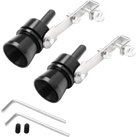 2Pcs Turbo Whistle, Booster de Son D'échappement, Sifflet Pot Echappement Voiture pour Tous Les Modèles Vé (Noir) (1/5)