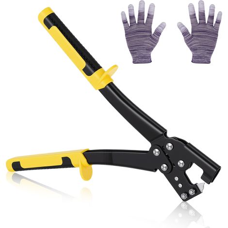Pinza crimpatrice per tasselli in acciaio, utensile manuale per bloccaggio di chiglie metalliche in cartongesso, pinza fissa per punzonatura di chiglie in acciaio leggero per la costruzione di case, u (1/5)