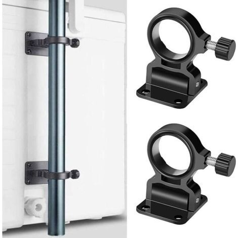 Lot de 2 supports de parasol pliables noir pour canne à pêche, support mural pour parapluie, plage, terrasse, cour, balcon, parc