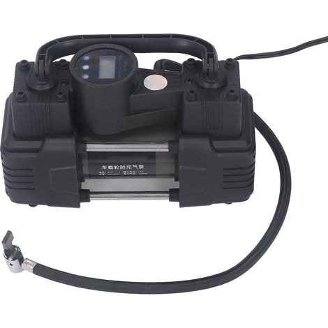 Pompe de compresseur d'air 12V avec affichage numérique lumière LED, gonfleur de pneus d'automobile à double cylindre 100PSI