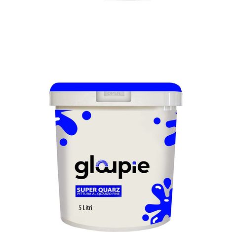 GLOUPIE SUPER QUARZ Pittura Al Quarzo Per Esterno Resistente Alle Intemperie , 5 Litri , Bianco, Made In Italy (1/5)