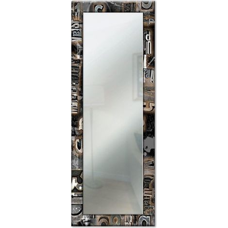Lupia - Specchio da Parete Lungo MIRROR FANTASY MODERNO VINTAGE 44x127 cm, Design Moderno, Cornice Stampata in Legno, Adatto per Camera da Letto, Soggiorno, Ingresso, Vintage Brown Vintage Black (1/4)