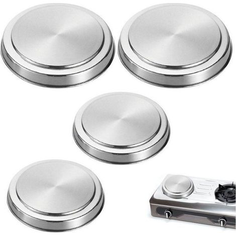 Couvercle Plaque Electrique - Acier Inoxydable - Pour Cuisiniere Electrique - Diametre 16 cm et 20 cm - Lot de 4 (1/3)