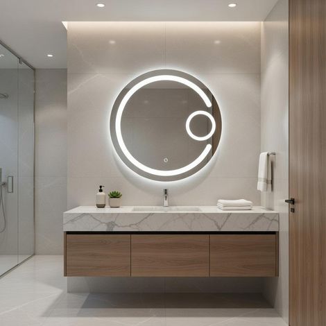 Specchio illuminazione led d.70 cm mod. EMILIO (1/3)