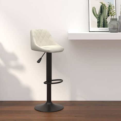 vidaXL Tabouret de bar Crème Velours (1/5)