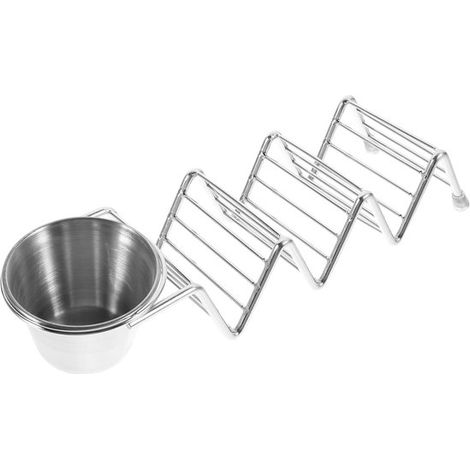 Soporte compacto de metal para tortillas con recipiente para salsa para tacos, burritos y burritos, adecuado para fiestas, fácil de limpiar y (1/5)