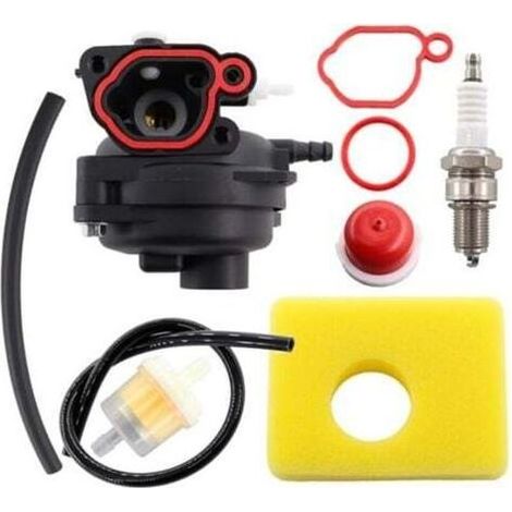 Kit carburateur universel pour tondeuse à gazon – compatible Briggs & Stratton 300E à 600E, 125–140 cm3, avec filtre à air et bougie (1/5)
