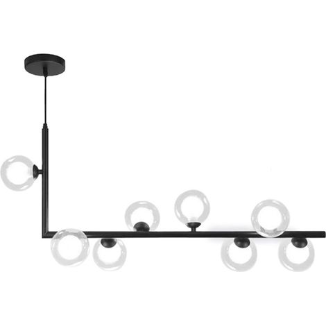 DECKENLAMPE METALL GLAS BLACK APP754-8CP