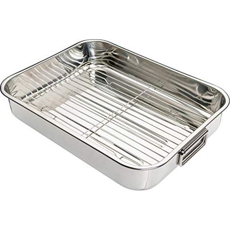 Kitchen Craft - de Forno rettangolare con cestello (acciaio inox), colore argento