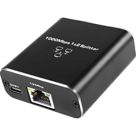 Répartiteur Ethernet Gigabit 1 vers 2 ports 1000 Mbit/s RJ45 LAN pour hub informatique, commutateur, routeur, TV numérique - JBMEDIA (1/4)