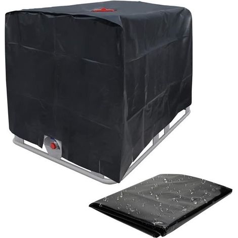 IBC-Tankhülle 1000L - Sonnenschutz und wasserdicht - Schwarz, 120×100×116cm