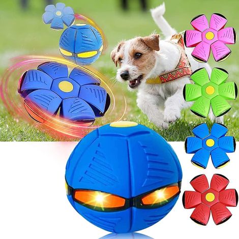Nouveau jouet pour animaux de compagnie 2023 : balle volante Tefatboll, jouet pour chien Tefatboll volant, 6 lumières bleues
