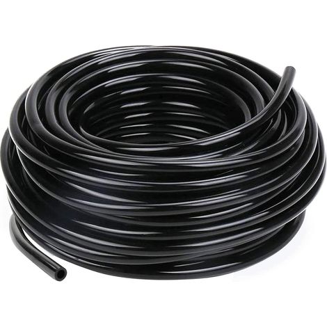 Tuyau d'irrigation goutte à goutte de 6,35 mm (1/4 pouce), tuyau d'arrosage en PVC de 15 m pour l'arrosage du jardin, noir (1/5)