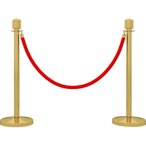 Ensemble de 2 poteaux séparateurs, en acier inoxydable, velours, rouge, pour maison et usage quotidien, format pratique