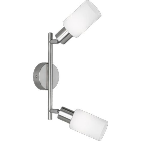 BARRA 2 FARETTI MARS E14 ACCIAIO/VETRO