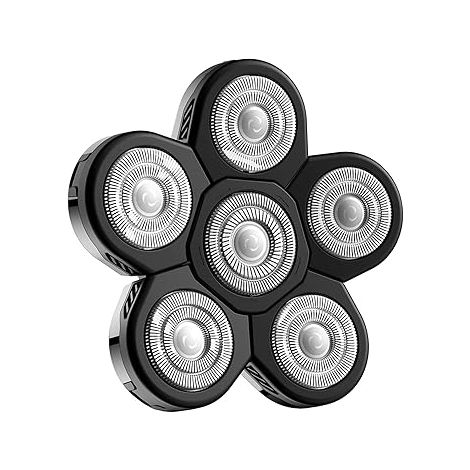 Rasoir électrique à barbe avec 6 têtes de rasage flottantes pour hommes (1/5)