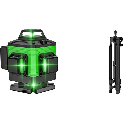Laser-Niveau, Selbstnivellierungsfunktion, hohe Genauigkeit, Grün 16 Linie (Mit Stativ + Stofftasche) (1/2)