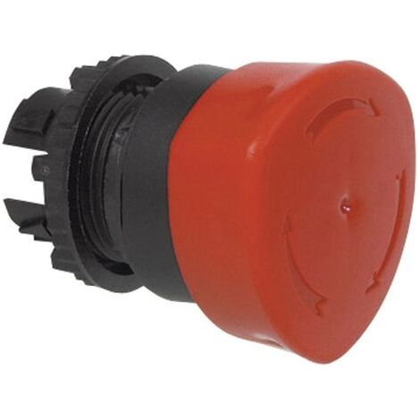 BACO BAL22ED01B L22ED01B Bouton champignon collerette plastique, noir rouge décrochage par rotation 1 pc(s) D74354 (1/3)