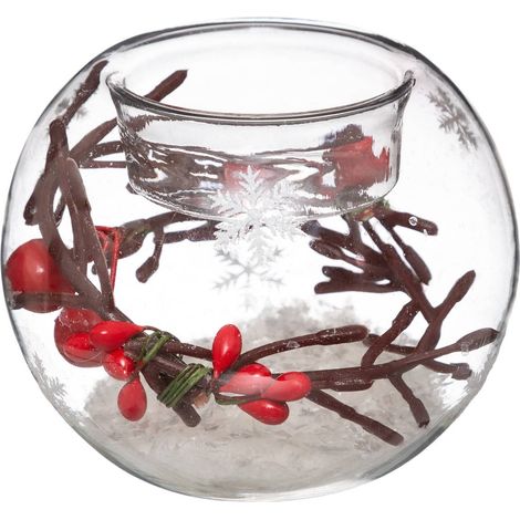Vaso per candele in vetro decorato - Modello a - Feeric lights & christmas (1/5)