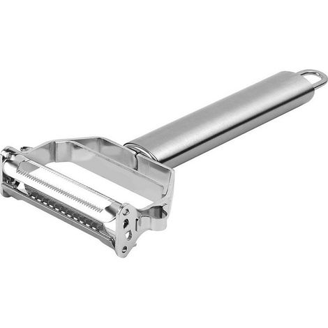 Râpe à éplucher en acier inoxydable avec brosse de nettoyage pour carottes, pommes de terre, légumes et fruits (1/5)