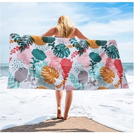 Serviette de plage - Microfibre - 150x70cm - Séchage rapide - Anti-sable - Léger