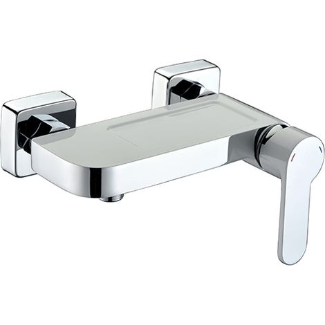 Edouard Rousseau - Mitigeur DOUCHE MILK TABLETTE - Chromé / Blanc (1/2)
