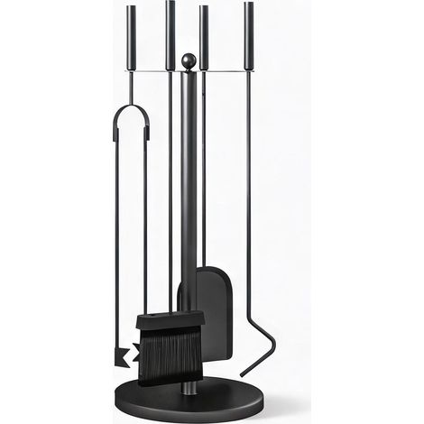 Set 5 Accessoires Cheminée Métal Rangé Support Compact en metallo (1/5)