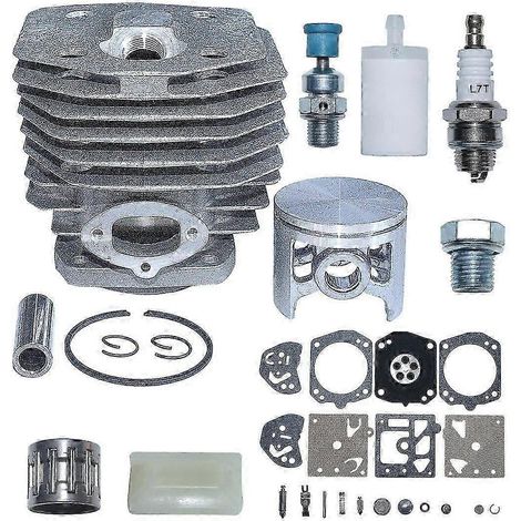 Kit de réparation cylindre-piston-carburateur pour tronçonneuse Husqvarna 254 154 XP 254XP (pièce de 45 mm) : kit cylindre-piston, bougie d'allumage, soupape de décompression, filtre à carburant. (1/5)