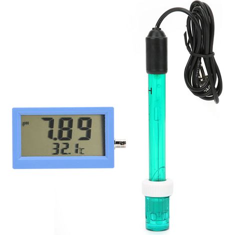 Mini testeur de qualité de l'eau en ligne pour le pH et la température, destiné à l'aquaculture en piscine (prise UE 220 V). (1/5)