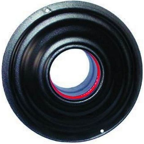 BLINKY 9784125 Rosone per Tubi Pellet con Innesto e Guarnizione Diametro Esterno 23,20 cm Profondita' Totale 9,50 cm Spessore Rosone 2,50 cm colore Nero