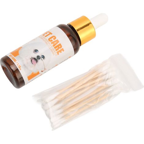 Nettoyant visage universel pour animaux de compagnie, doux et hydratant, 50 ml, pour les taches lacrymales. Contient un coton-tige.