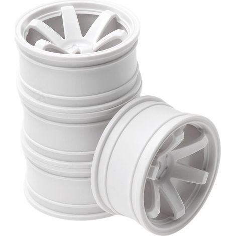 jantes blanches 52x26 mm pour voiture de drift sur route 1/10 (TT02), compatibles avec les modèles TT02. (1/5)