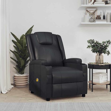 Fauteuil de massage-Chaise de relaxation-Fauteuil Relax Noir Similicuir 490396 (1/5)