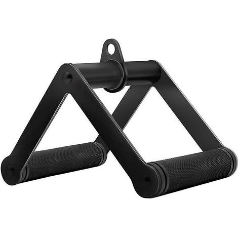 Doppel-D-Griff für horizontale Klimmzüge, Kabelzugbefestigung für Krafttraining, aus Stahl mit rutschfestem Gummigriff (1/5)