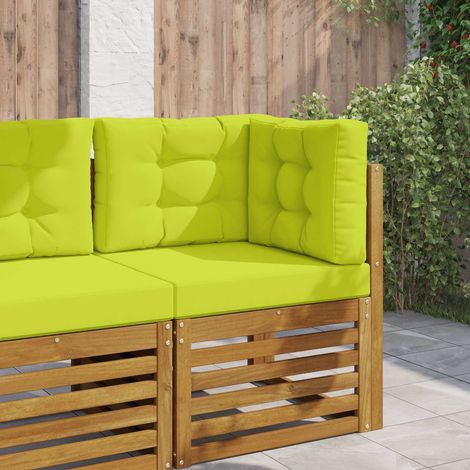 Cojín para sofá de exterior 3 pcs Verde Poliéster