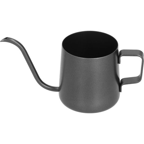 Bouilloire à Thé en Acier Inoxydable 250ml avec Bec Verseur Col de Cygne Noir (1/5)